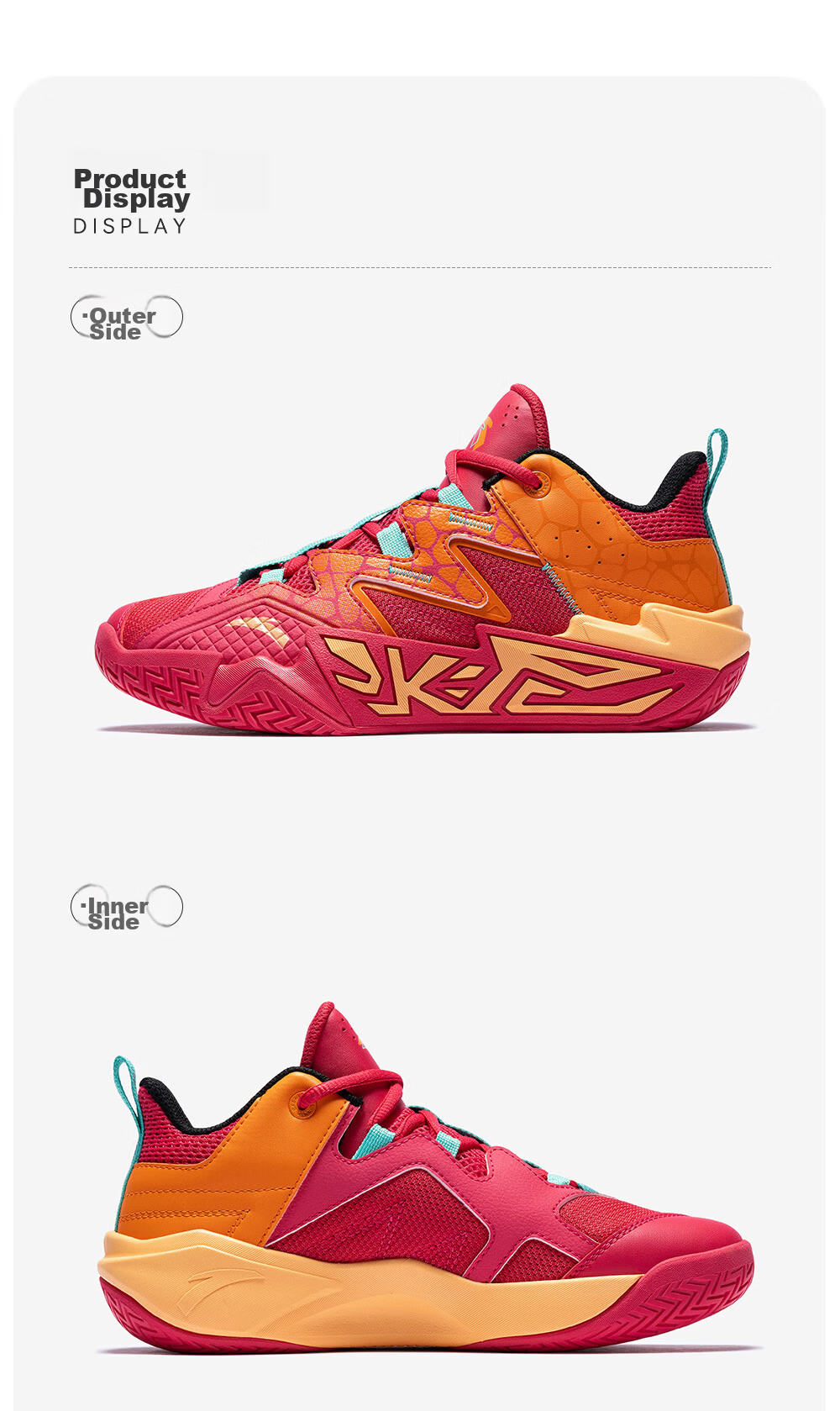 Anta Kids Boys Sports Shoes 2026 Summer Breathable Mesh Durable Cement Basketball Shoes A12621102 55